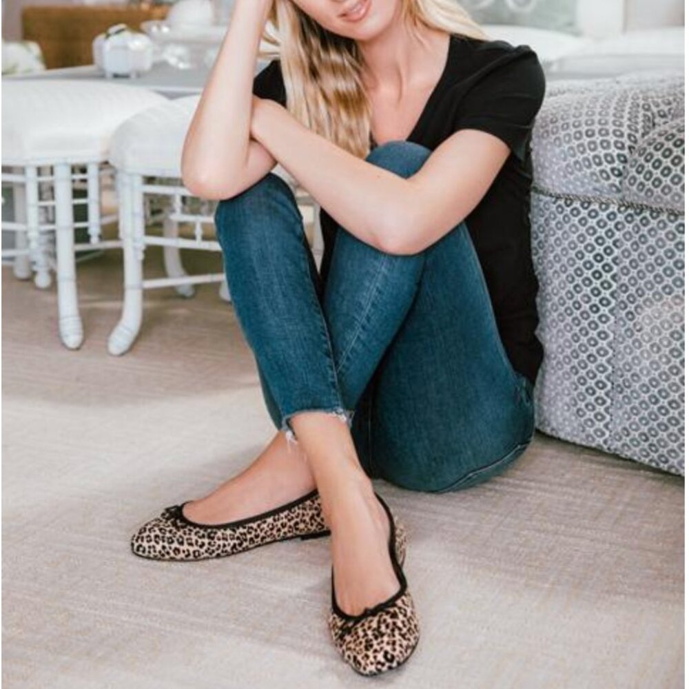 French Sole fs/ny Leopard Print Ballet Flats size 8.5